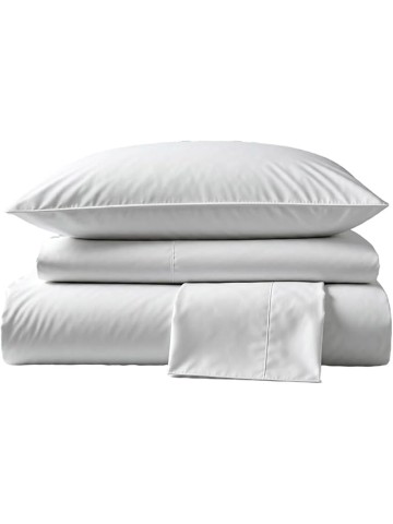 , Queen Size Thermoregulating Bed Sheet Set, 4 Piece Bedding, 600 Thread Count, Breathable & Cooling Sheets, Sateen, 100% Peruvian Pima Cotton, White
