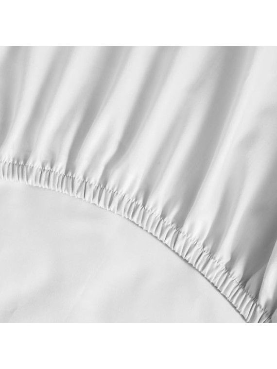 , Queen Size Thermoregulating Bed Sheet Set, 4 Piece Bedding, 600 Thread Count, Breathable & Cooling Sheets, Sateen, 100% Peruvian Pima Cotton, White
