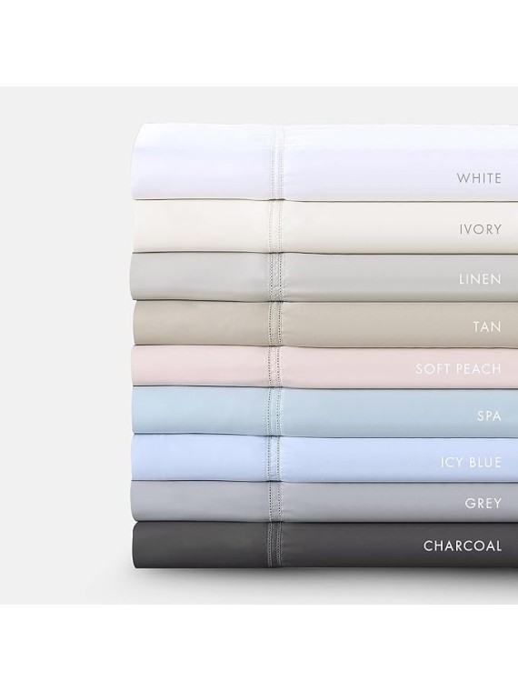 Luxury 100% CEA Certified Egyptian Cotton Sheet Bed Set | Extra-Long Staple | Cool, Breathable, Ultra Comfort | Double Hem-Stitched | Flat, Fitted, and 1 Pillowcase (Tan, Twin)