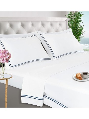 Luxury 100% Viscose Derived from Bamboo Sheets King Size - Organic, Super Soft King Fibre Sheets Set - Top and Fitted Sheet, 2 Pillowcases - King Size Cooling Sheets for Hot Sleepers