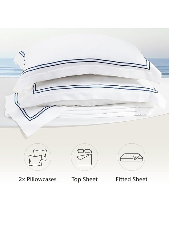 Luxury 100% Viscose Derived from Bamboo Sheets King Size - Organic, Super Soft King Fibre Sheets Set - Top and Fitted Sheet, 2 Pillowcases - King Size Cooling Sheets for Hot Sleepers