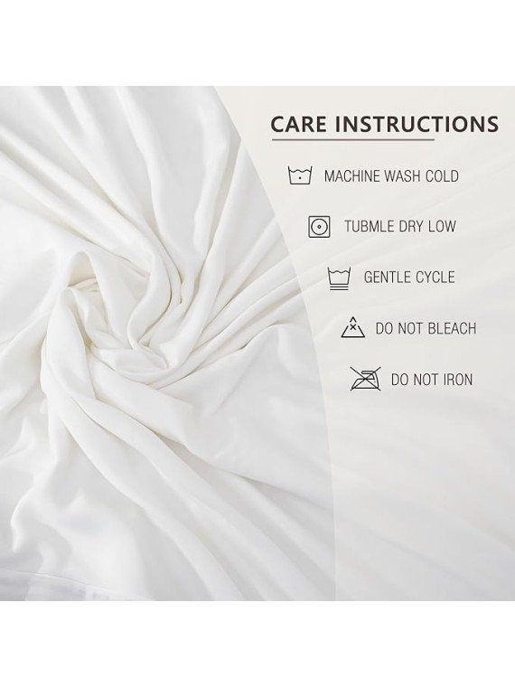 Luxury 100% Viscose Derived from Bamboo Sheets King Size - Organic, Super Soft King Fibre Sheets Set - Top and Fitted Sheet, 2 Pillowcases - King Size Cooling Sheets for Hot Sleepers