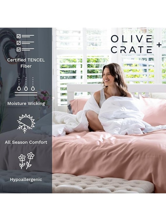 Eucalyptus Cooling Pillowcase and Sheet Sets King Size | 100% Certified Tencel Fiber from Austria | Better Than Silk Linen Bamboo and Cotton | Deep Pocket Bedding | Moss