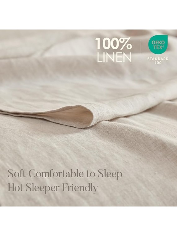 Pure Linen Sheets Set & Pillowcases in Queen Size