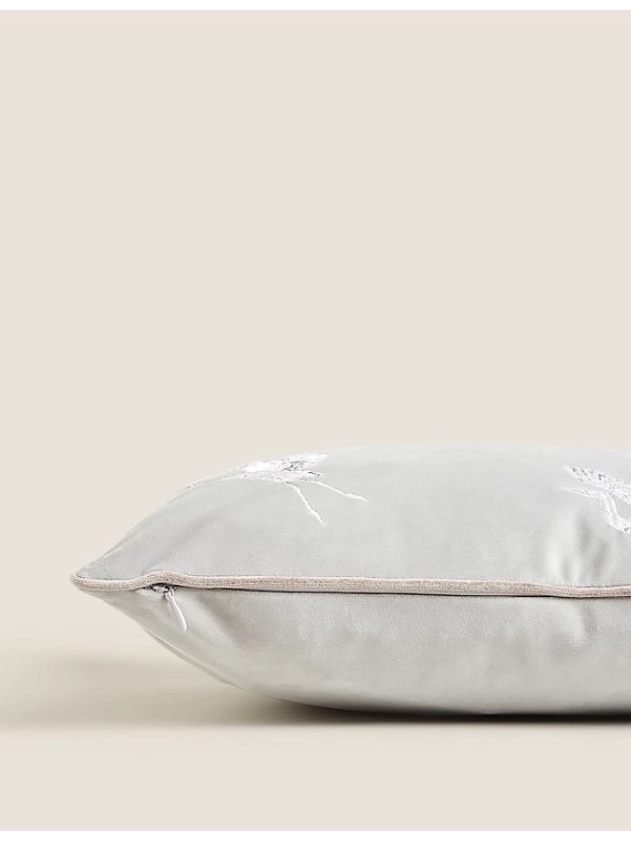 Pure Cotton Floral Tassled Cushion