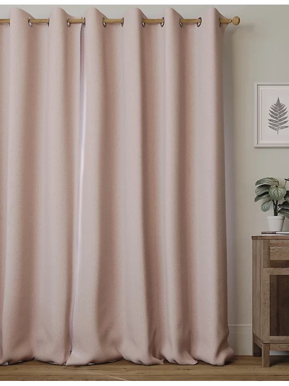 Brushed Pencil Pleat Blackout Temperature Smart Curtains