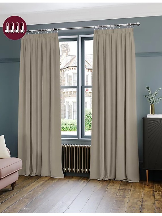 Velvet Pencil Pleat Ultra Temperature Smart Curtains