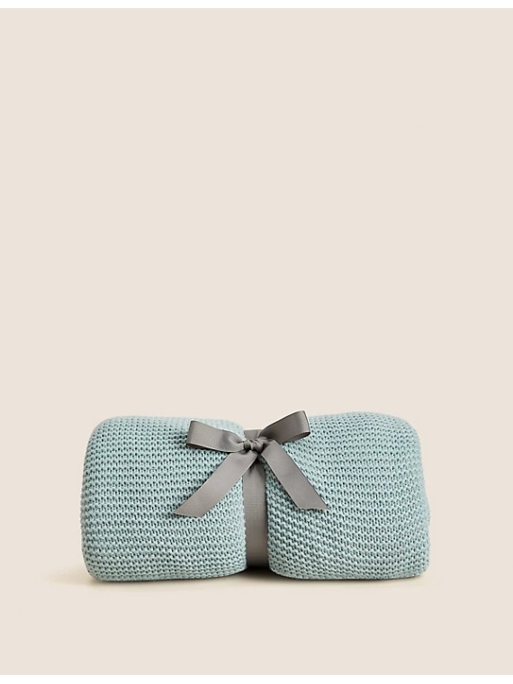 Pure Cotton Patterned Tassel Throw