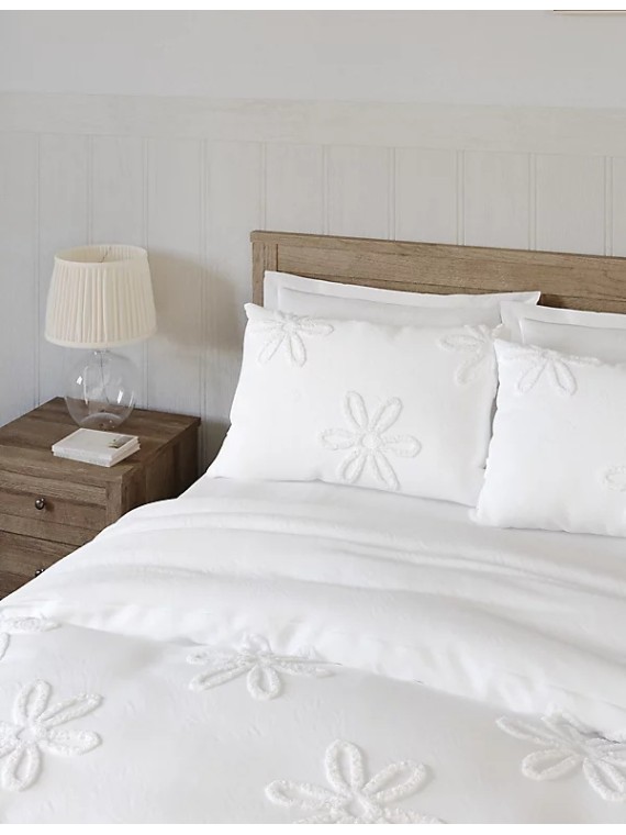 Pure Cotton Tufted Floral Bedding Set
