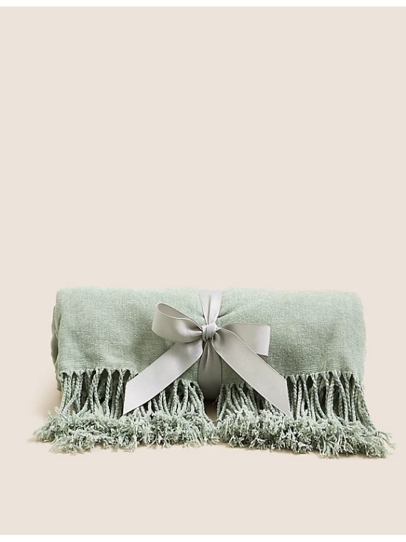 Pure Cotton Large Waffle Throw