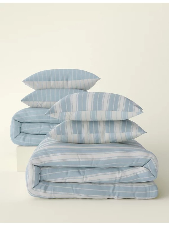 2pk Cotton Blend Striped Bedding Sets