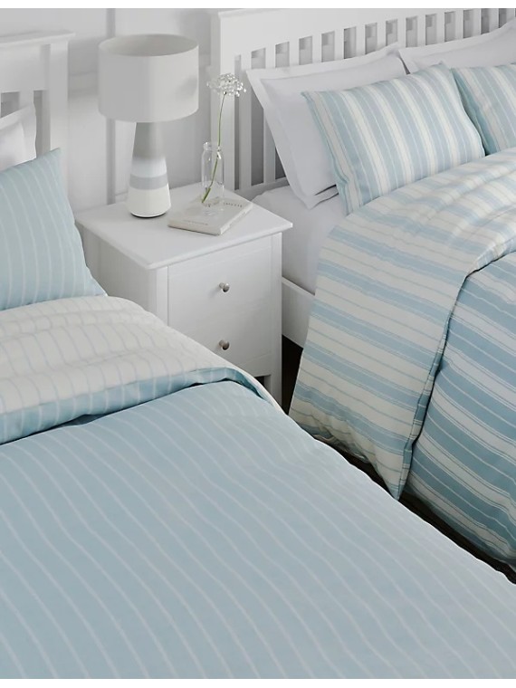 2pk Cotton Blend Striped Bedding Sets