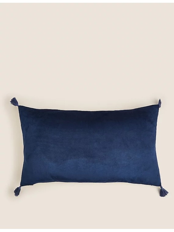 Pure Cotton Textured Tasselled Cushion