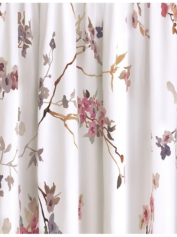 Sateen Cherry Blossom Pencil Pleat Blackout Curtains