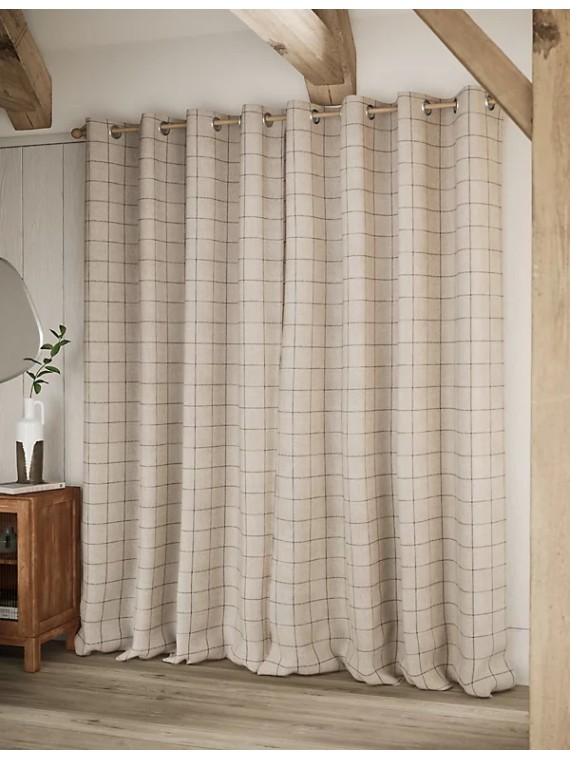 Windowpane Eyelet Blackout Curtains