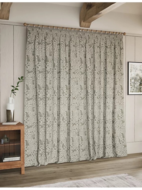 Woodland Pencil Pleat Curtains