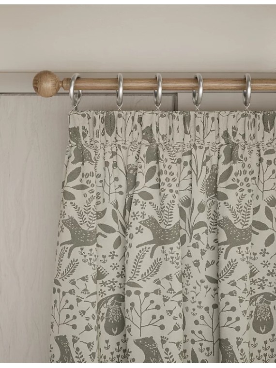 Woodland Pencil Pleat Curtains