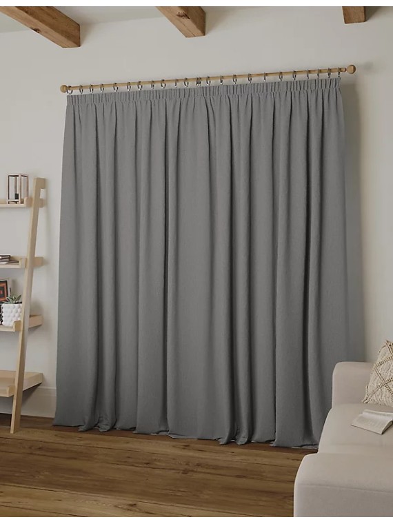 Brushed Pencil Pleat Blackout Ultra Temperature Smart Curtains