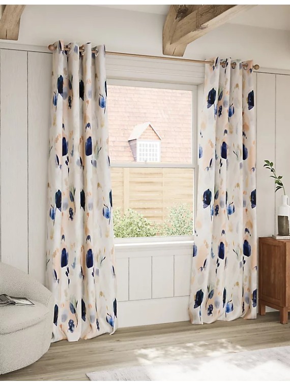 Floral Jacquard Eyelet Curtains