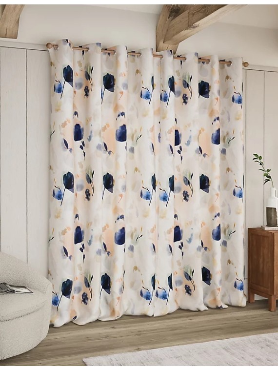 Floral Jacquard Eyelet Curtains