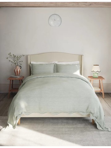 Pure Cotton Embroidered Scalloped Edge Bedding Set