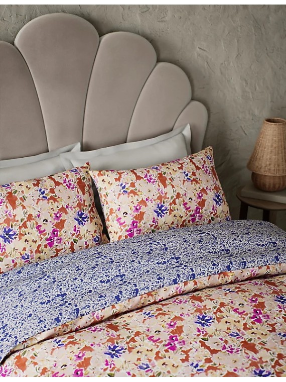 Comfortably Cool Lyocell Rich Floral Ikat Bedding Set