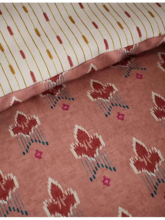 Cotton Blend Ikat Geometric Bedding Set