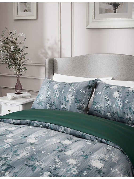 Pure Cotton Sateen Floral Bedding Set