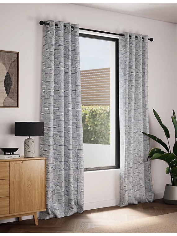 Jacquard Striped Eyelet Curtains