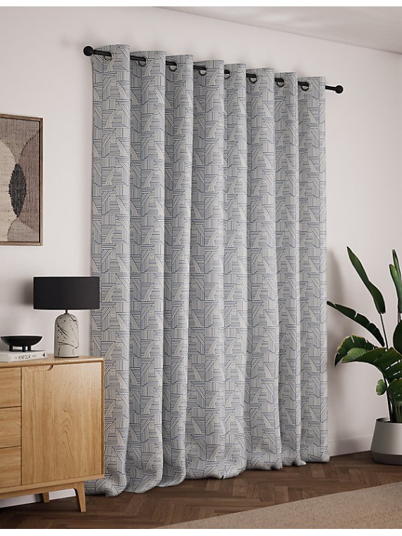 Jacquard Striped Eyelet Curtains