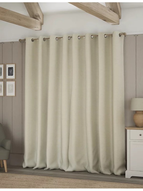 Linen Look Eyelet Blackout Curtains