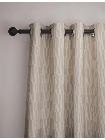 Pure Cotton Geometric Eyelet Curtains