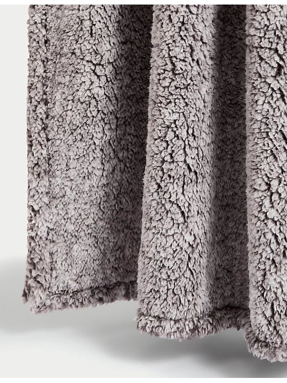 Teddy Fleece Plain Throw