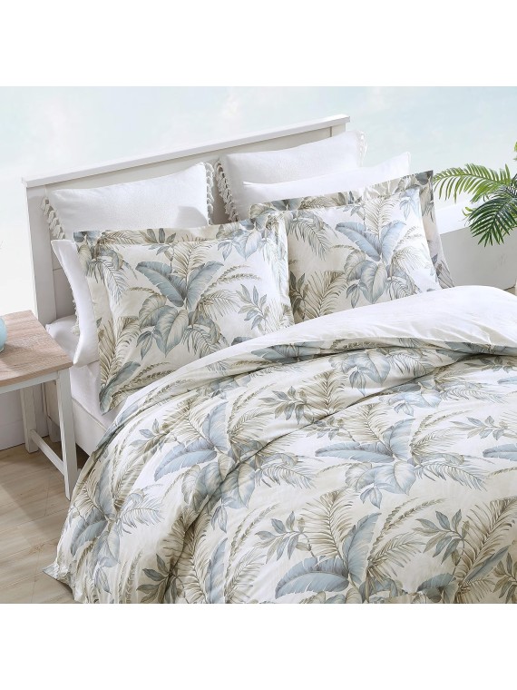 Queen Comforter Set, Reversible Cotton Bedding with Matching Shams, All Season Home Decor (Bakers Bluff Blue, Queen)