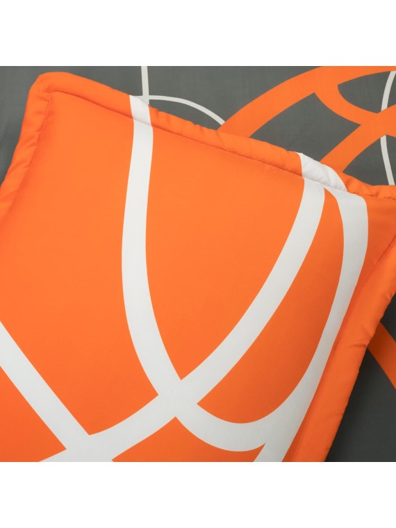 Basketball Game Reversible Oversized 5 Piece Comforter Set - Cozy & Soft Kids Sports Themed Bedding Set - Full/ Queen, Charcoal