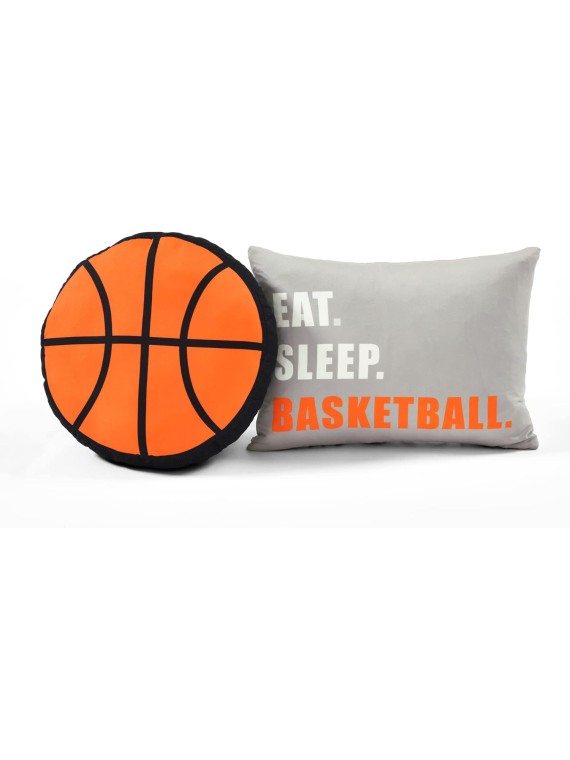 Basketball Game Reversible Oversized 5 Piece Comforter Set - Cozy & Soft Kids Sports Themed Bedding Set - Full/ Queen, Charcoal
