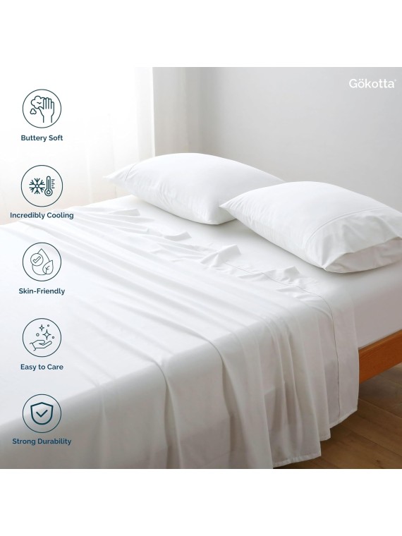 Queen Size Bed Sheets 6 Piece Set, 100% Rayon Derived from Bamboo, Cooling for Hot Sleepers-Luxury Breathable Soft Sheets, Deep Pocket 16