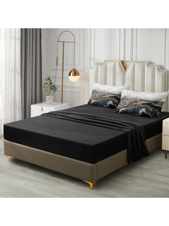 Marble Comforter Bedding Set California King Size 8 Pieces Abstract Marble Bed in a Bag Comforter Set for Kids 1 Comforter, 4 Pillowcases, 1 Flat Sheet, 1 Fitted Sheet, 1 Cushion Cover