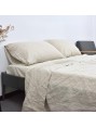 100% Linen Sheets Queen Size, Natural French Flax Bed Sheet Sets 4 Pcs, Soft Breathable Deep Pocket Farmhouse Bedding (1 Flat Sheet, 1 Fitted Sheet, 2 Pillowcases) - Linen