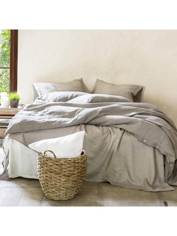 Linen Sheets, 100% French Flax Linen, Sturdy, Soft and Breathable, Linen Sheet Set 4 Pcs-1 Flat Sheet, 1 Fitted Sheet, 2 Pillowcases, Linen Sheet for Hot Sleeper (Queen, Natural Linen/Beige)